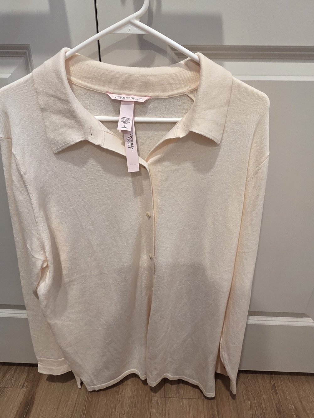 Victoria's Secret Cream Polo-Style Button Cardigan